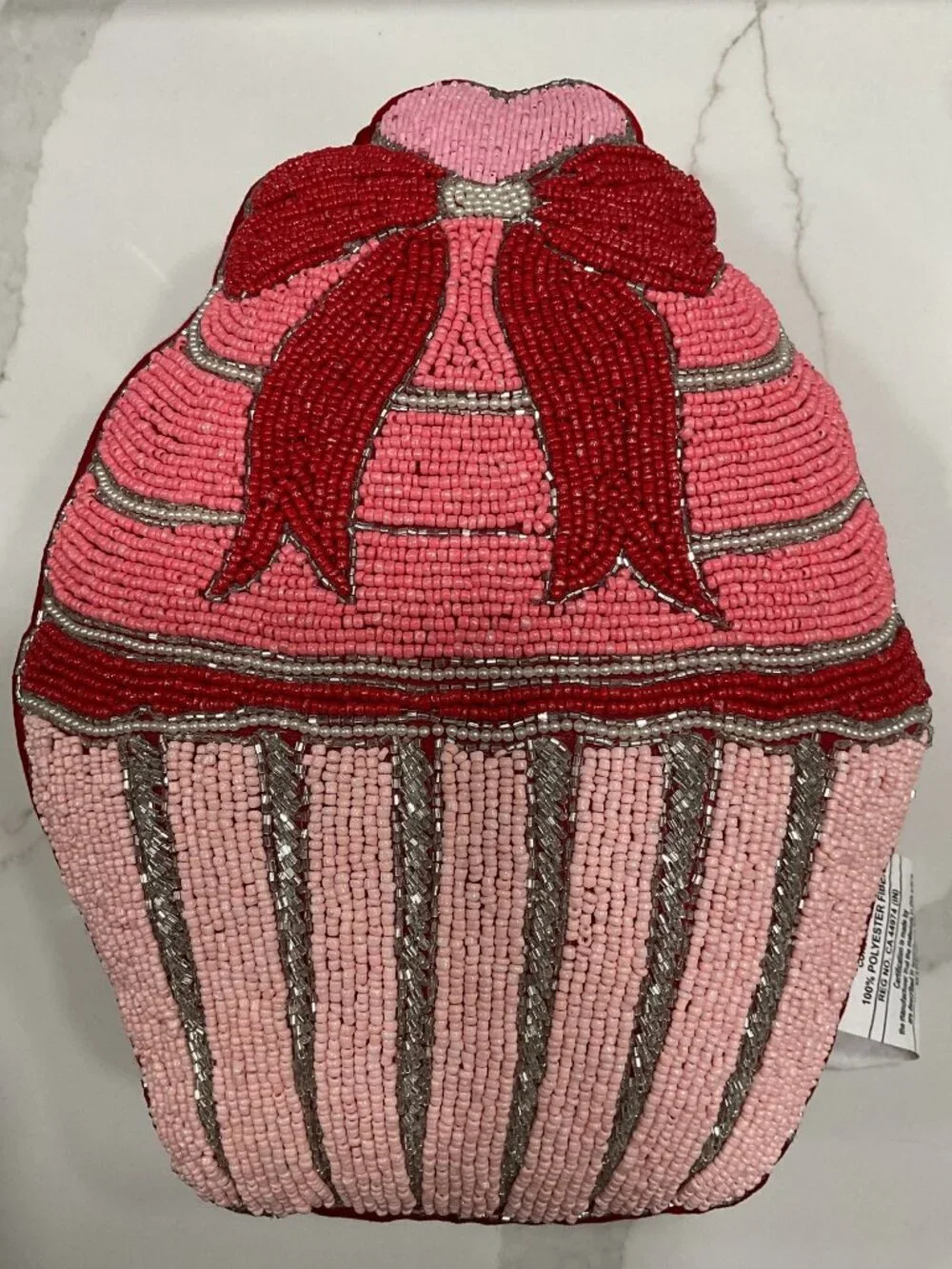 Unbranded Fully Beaded Cupcake Decorative Pillow Blingy Glam Gorgeous